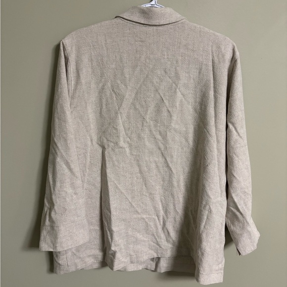 Soft Surroundings Linen Blend Minimalist Single Button Blazer Size XL Lagenlook - Picture 2 of 7